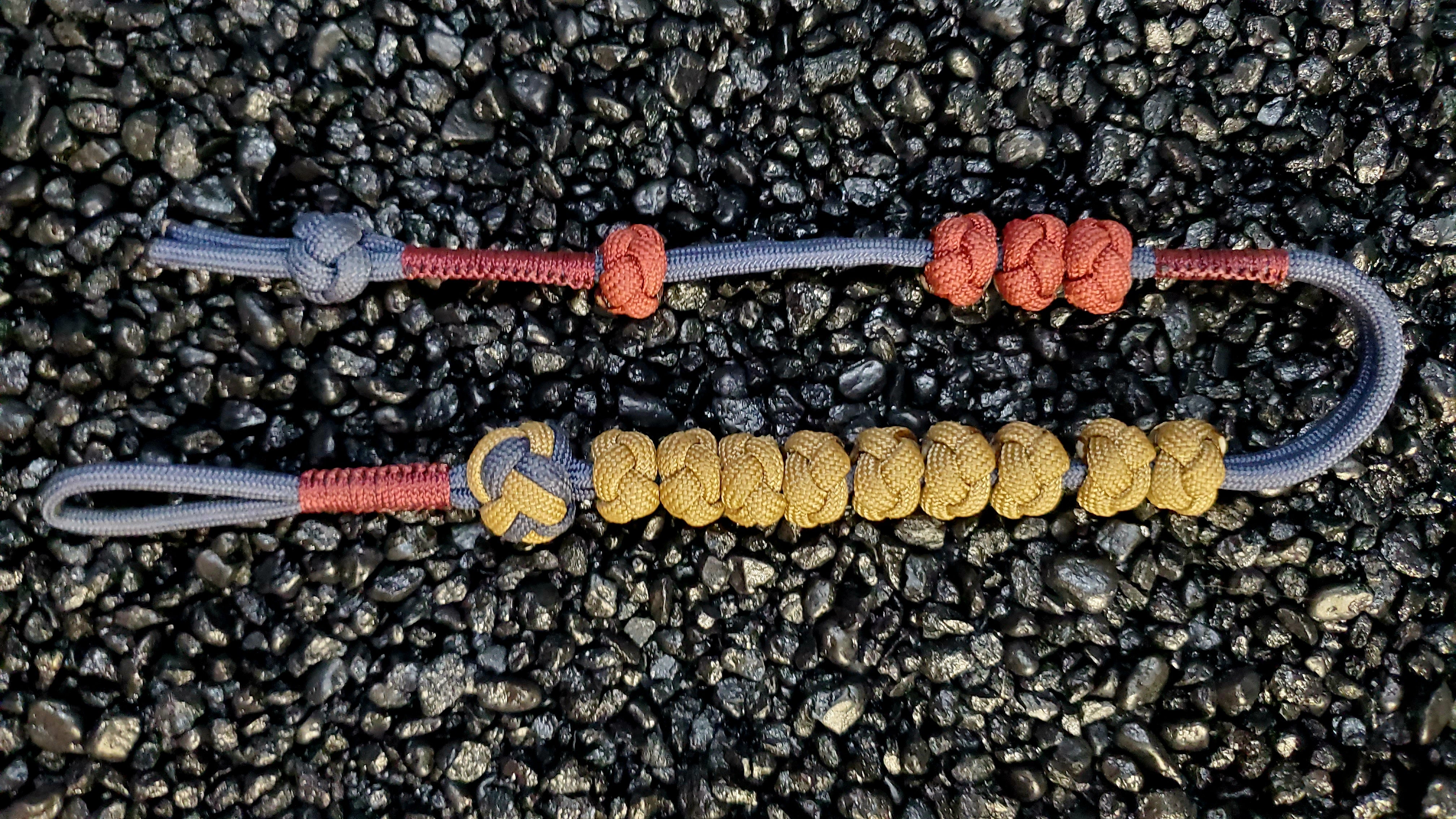 Paracord Pace Counter Ranger Beads (Navy/Maroon/Tan)
